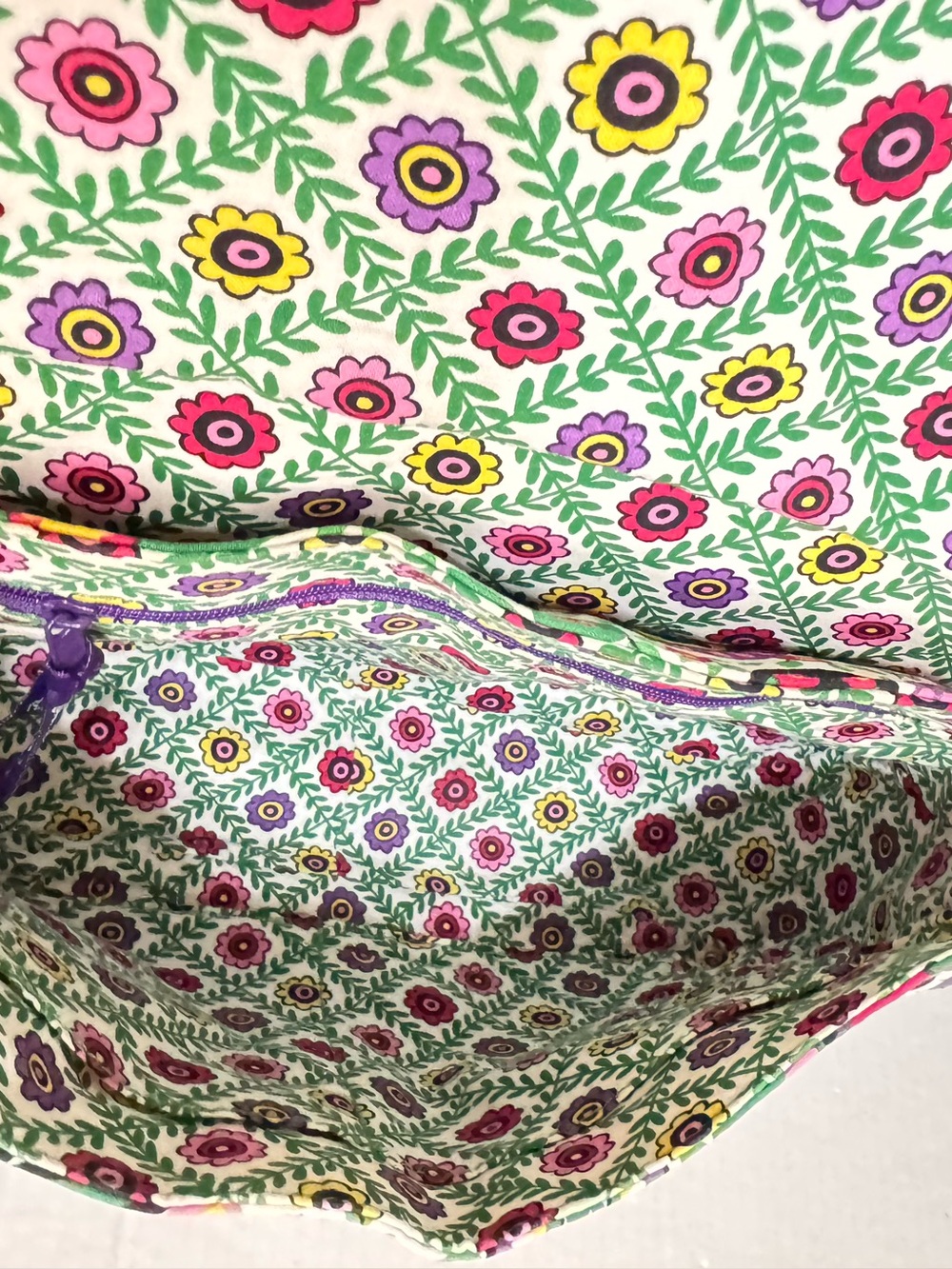 Vera Bradley Viva La Vera Flap Shoulder Bag Floral Quilted Cotton Cottage Retire - Picture 6 of 6